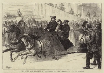 Der Herzog und die Herzogin von Edinburgh auf den Straßen von St. Petersburg